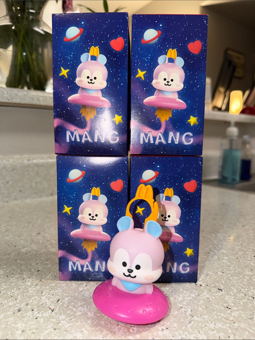 Mang Pink Space Bunny Keychain Figure by MANG - Cute Floating Toy